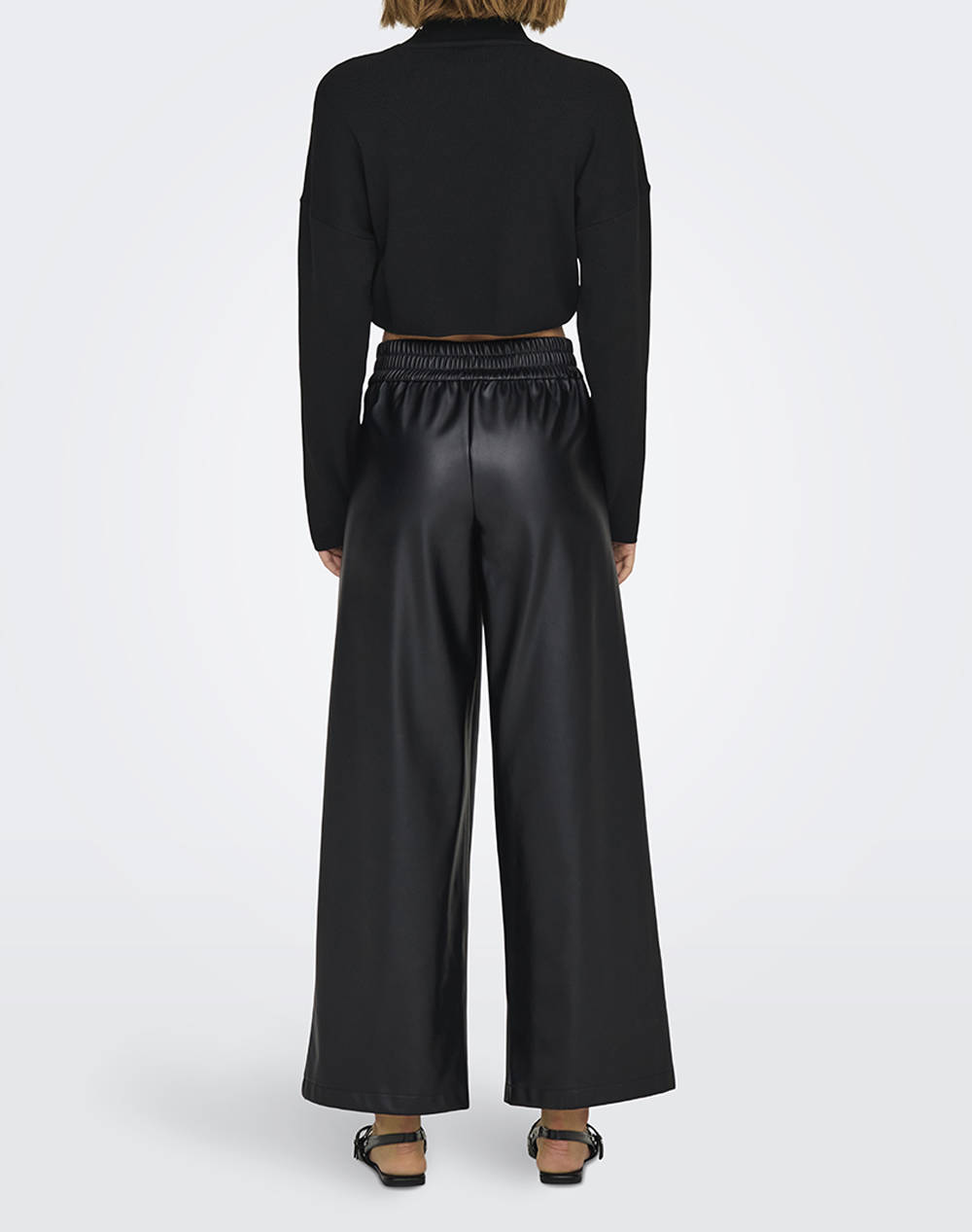 ONLY ONLBINA FAUX LEATHER WIDE PANT BF OTW