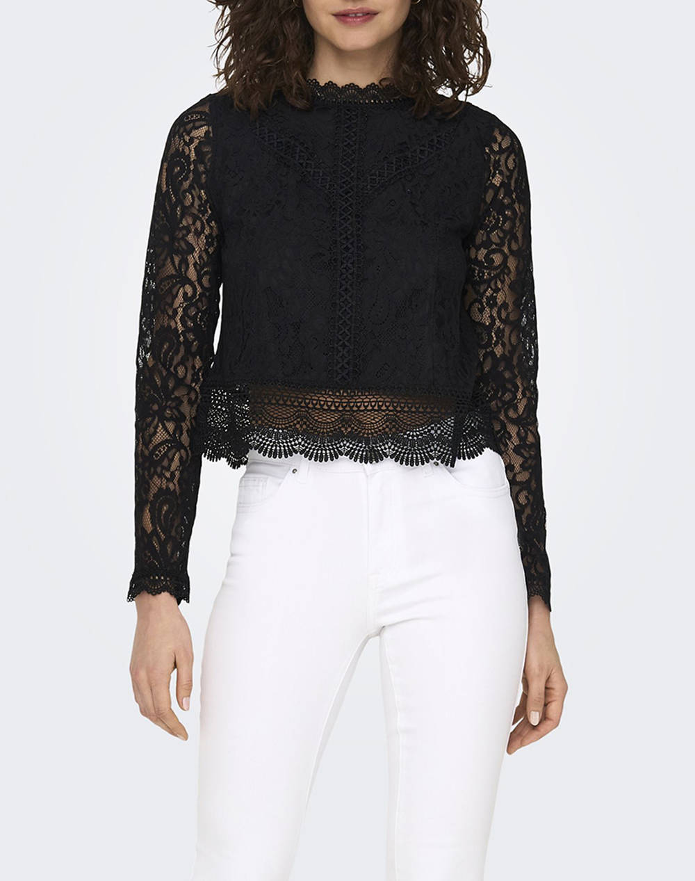 ONLY ONLNEW KARO LS LACE TOP WVN