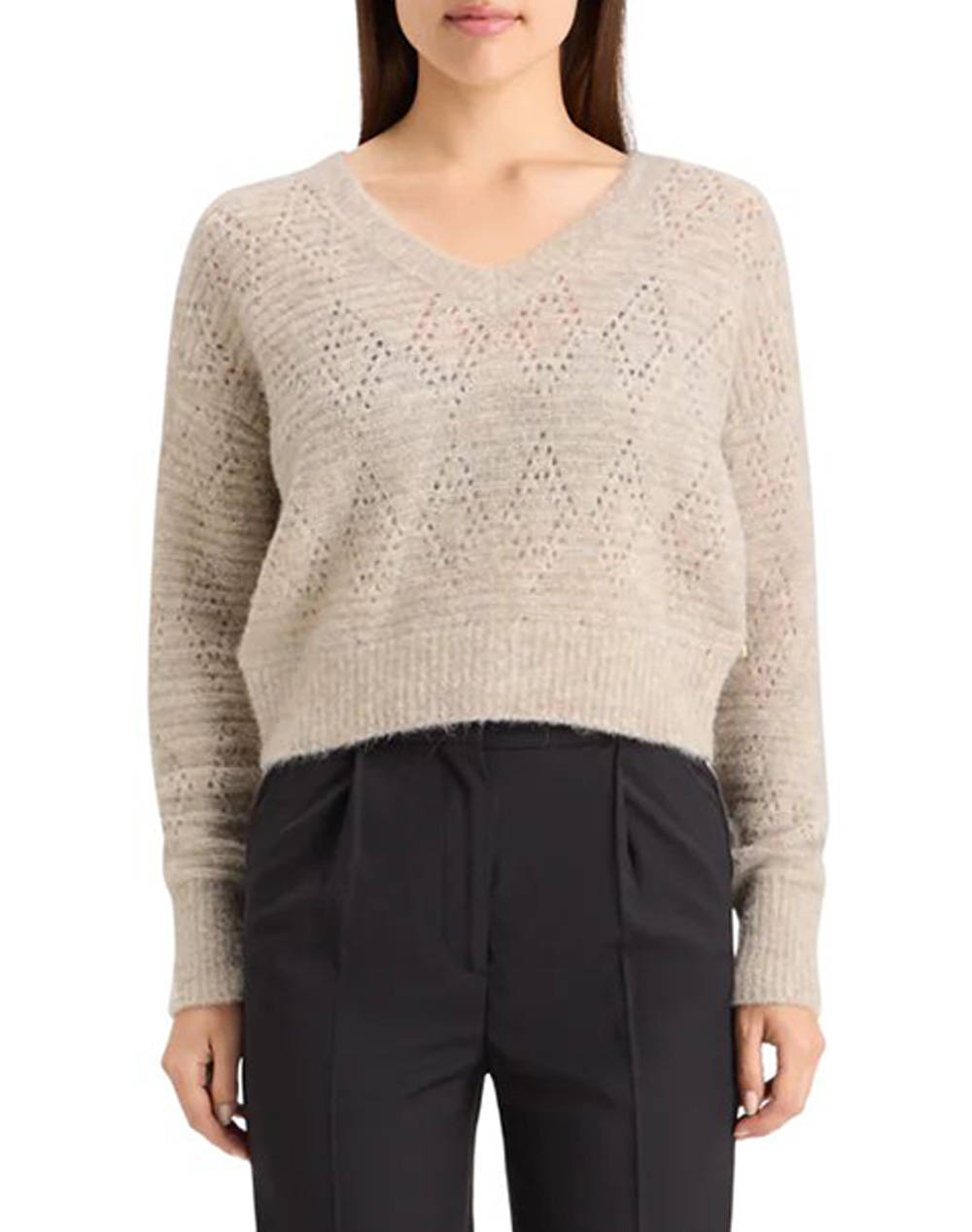 SCOTCH&SODA BOUCLE V-NECK RELAXED PULLOVER