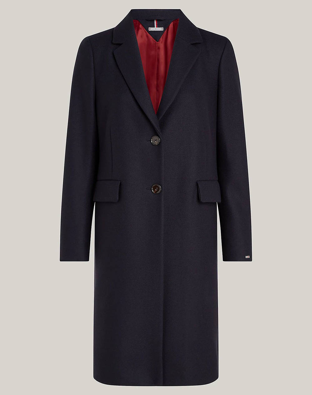 TOMMY HILFIGER WOOL BLEND CLASSIC COAT