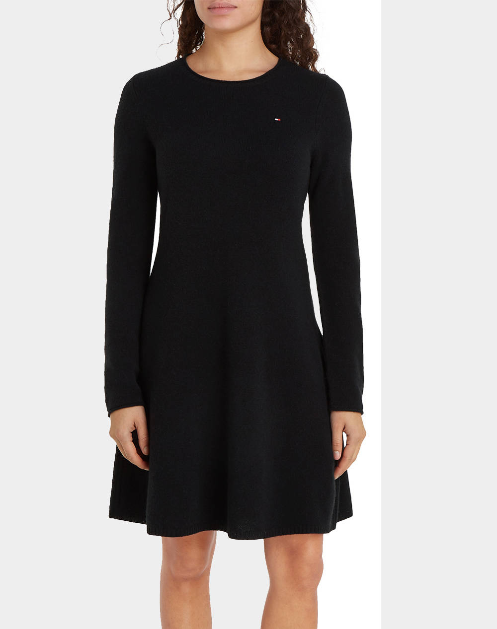 TOMMY HILFIGER SOFT WOOL FLARED C-NK SWT DRESS