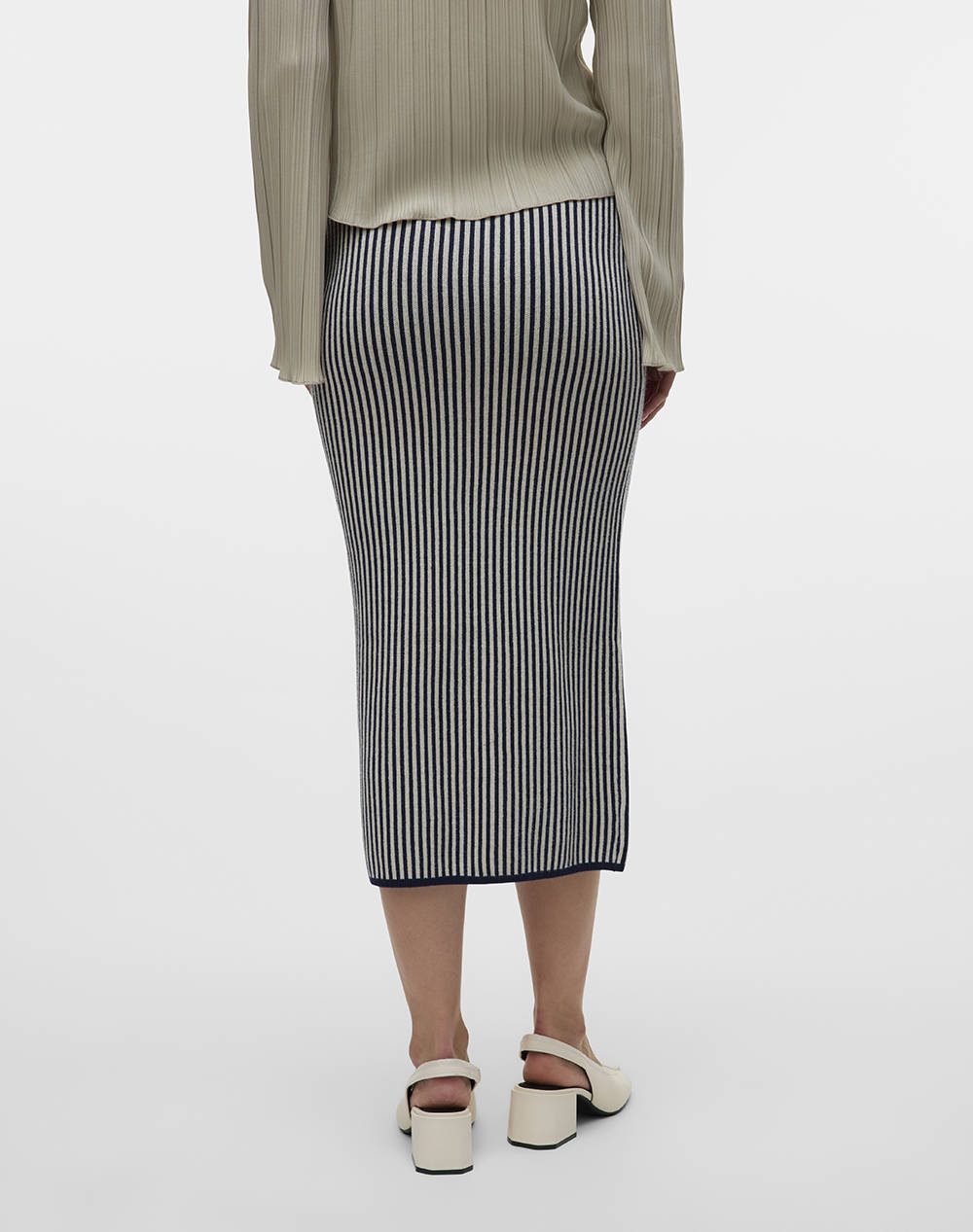 VERO MODA VMGOLD PINSTRIPE PENCIL 7/8 SKIRT GA