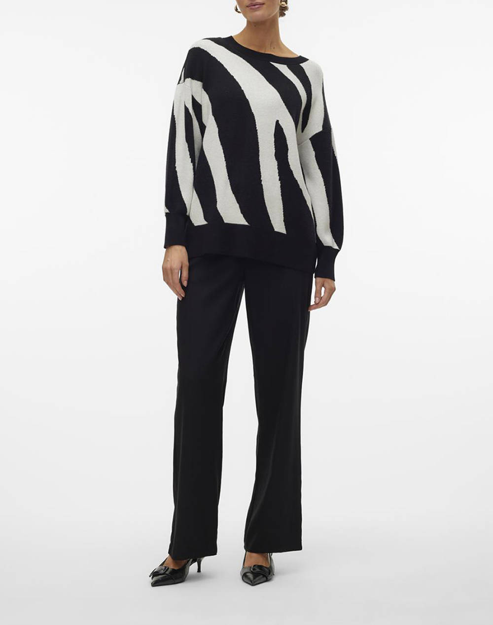 VERO MODA VMNANCY LS O-NECK LONG PULLOVER BOO