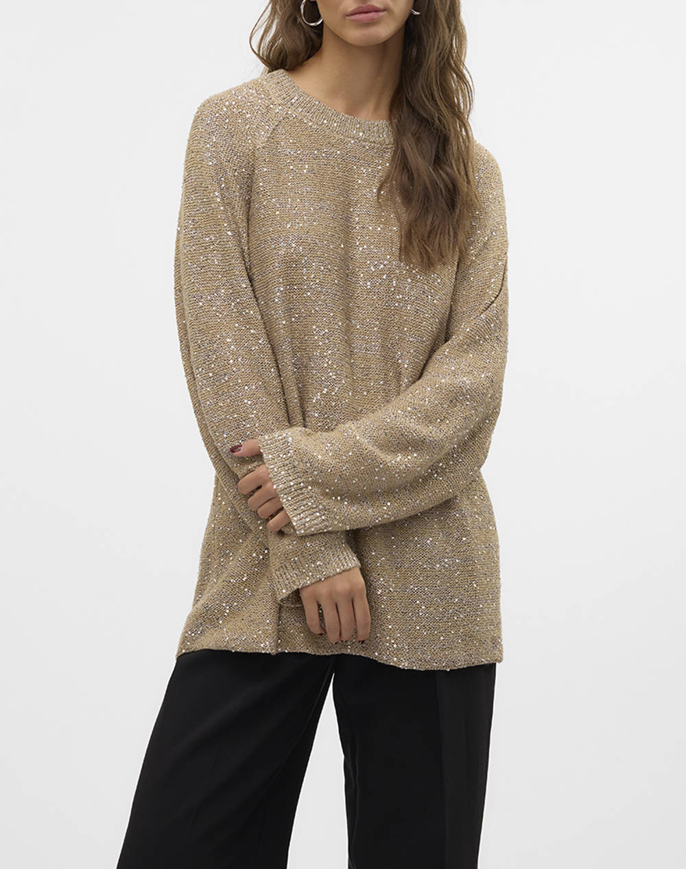 VERO MODA VMLEILANI NEW LS O-NECK LONG PULLOVE REP