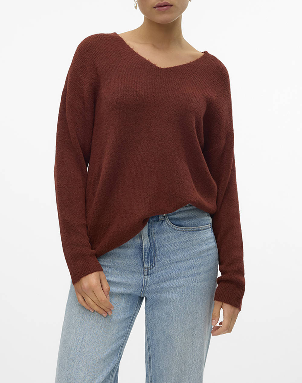 VERO MODA VMCREWLEFILE LS V-NECK BLOUSE NOOS