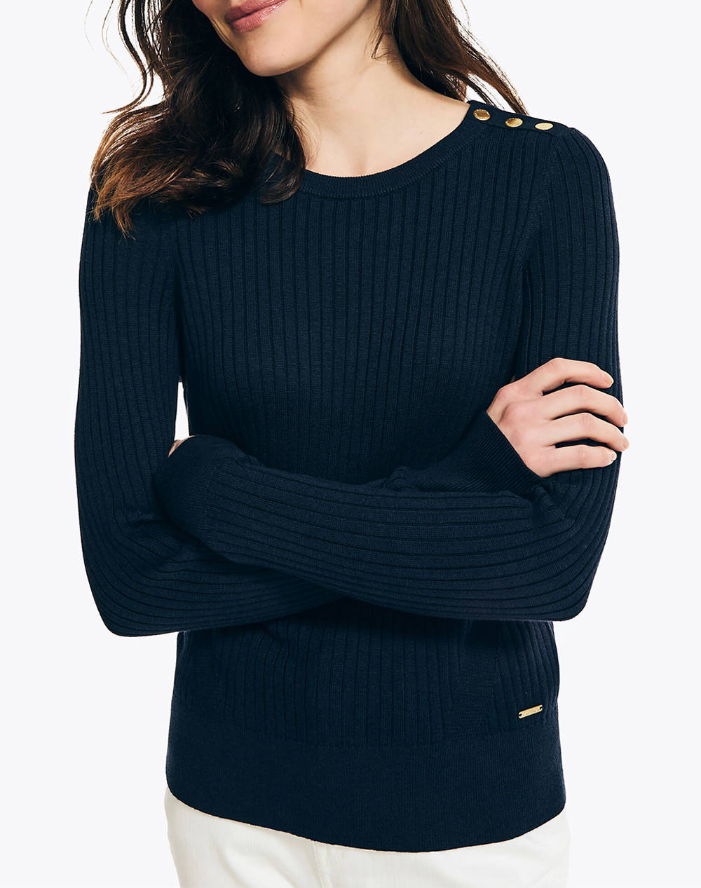 NAUTICA ПЛЕТЕНА БЛУЗА ΜΜ SUSTAINABLY CRAFTED RIBBED CREW NECK