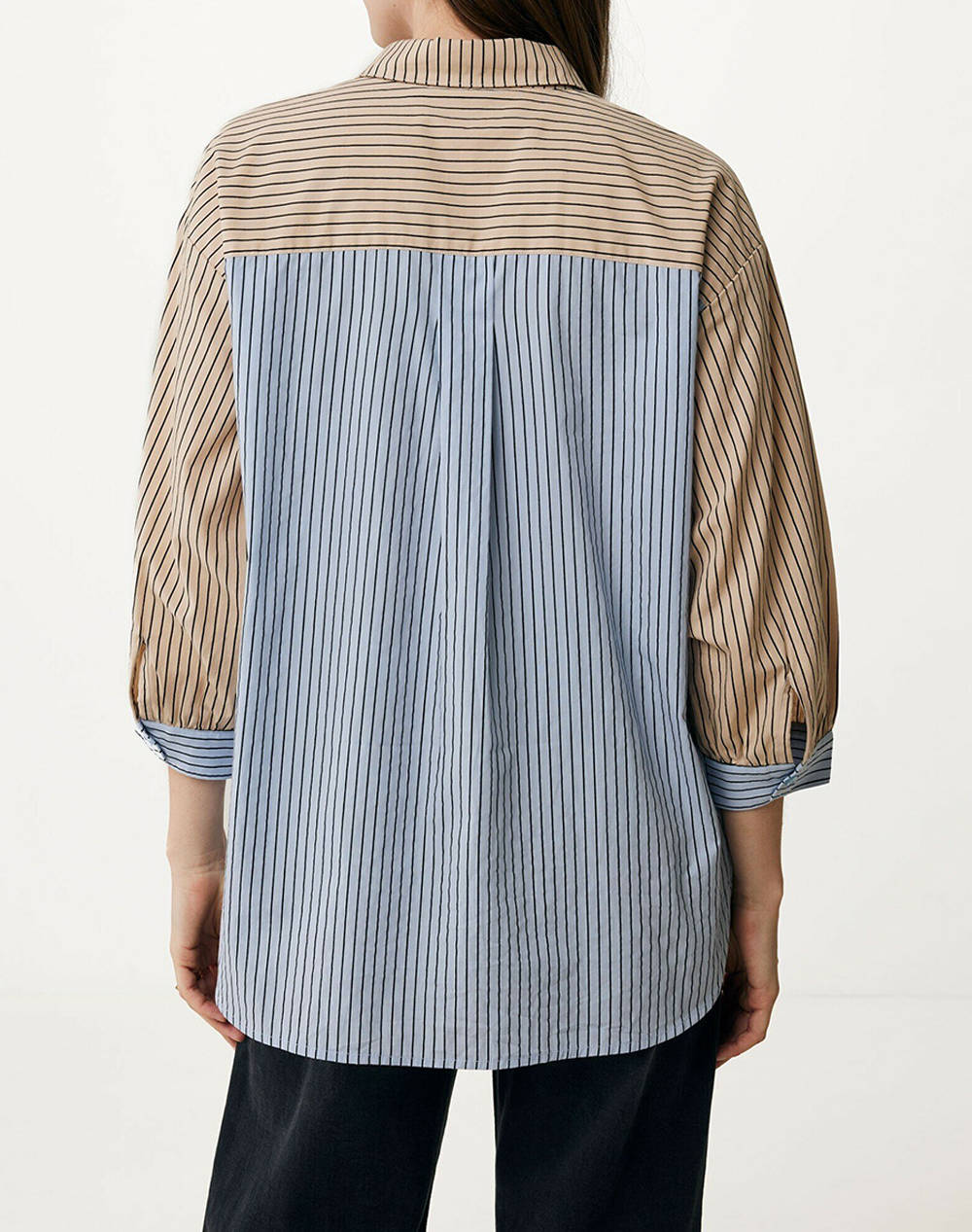 MEXX Pinstripe color block blouse