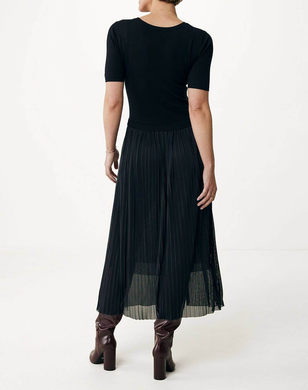 MEXX Dress with knitwear top and plisse skirt