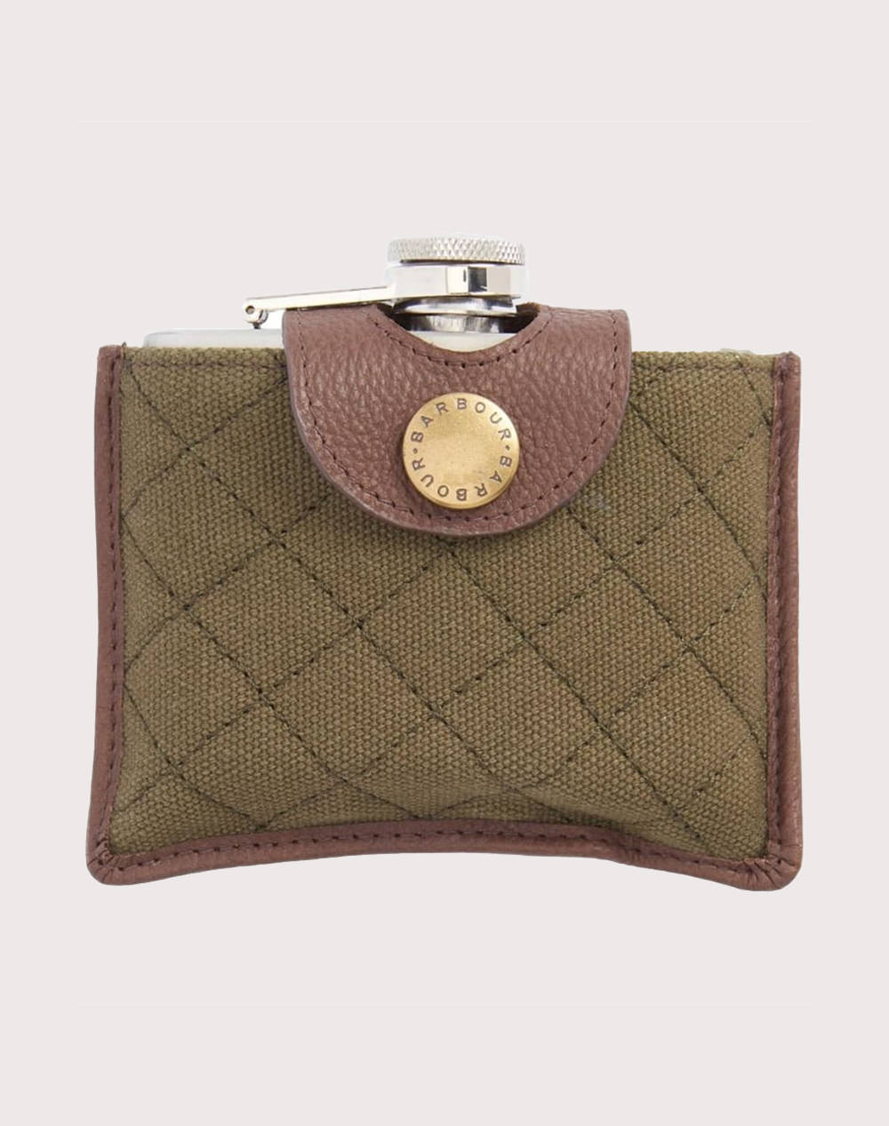 BARBOUR QUILTED PADBURY HIP FLASK