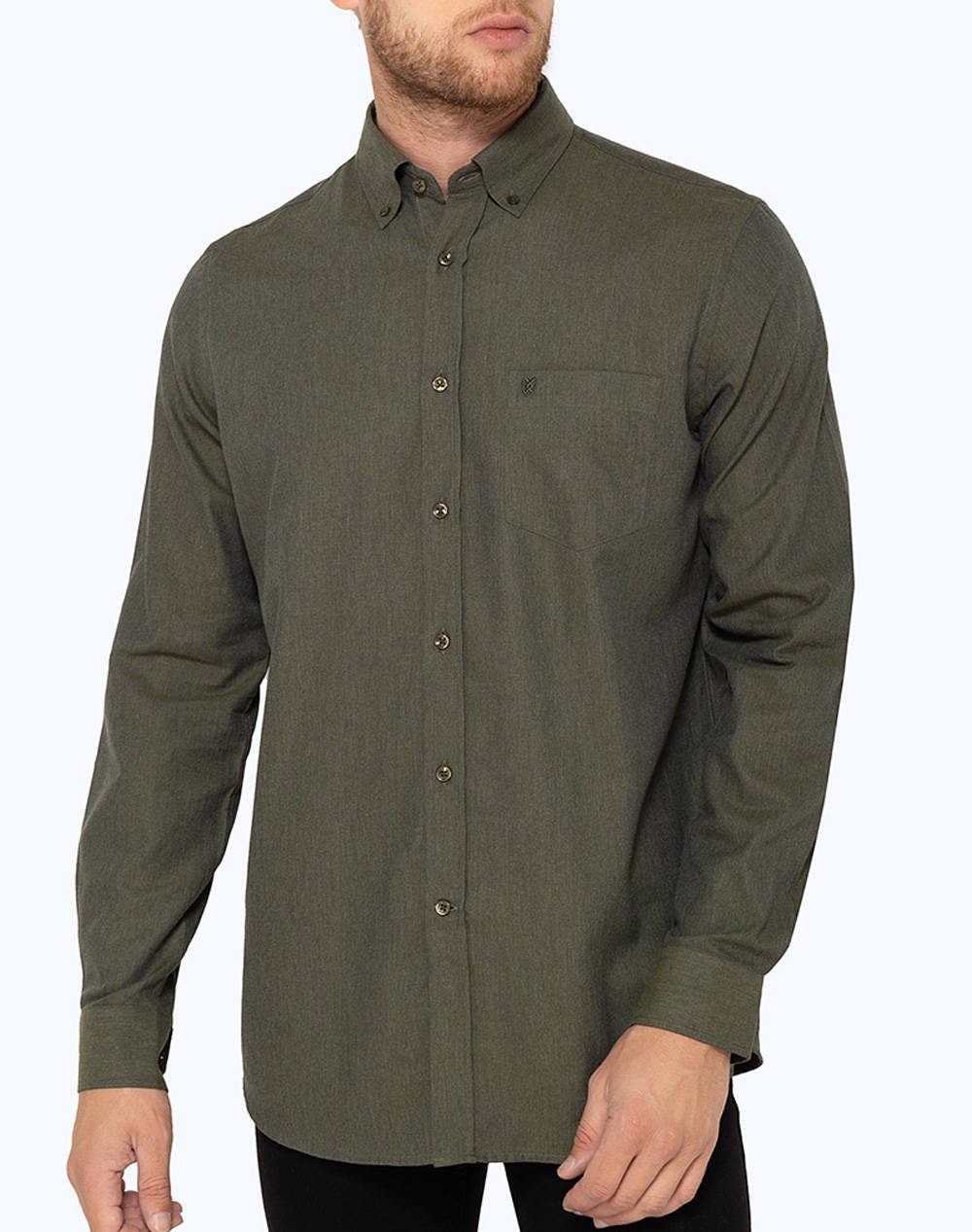 THE BOSTONIANS МЪЖКА РИЗА REGULAR FIT Plain FLANNEL Button-down Regular Fit