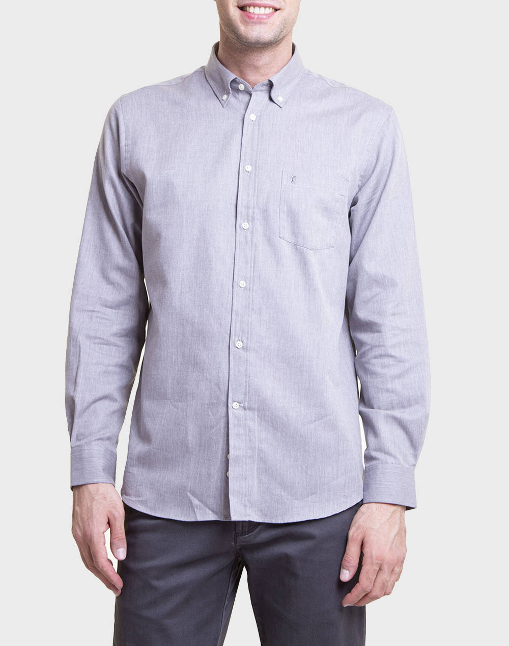 THE BOSTONIANS МЪЖКА РИЗА REGULAR FIT Plain FLANNEL Button-down Regular Fit