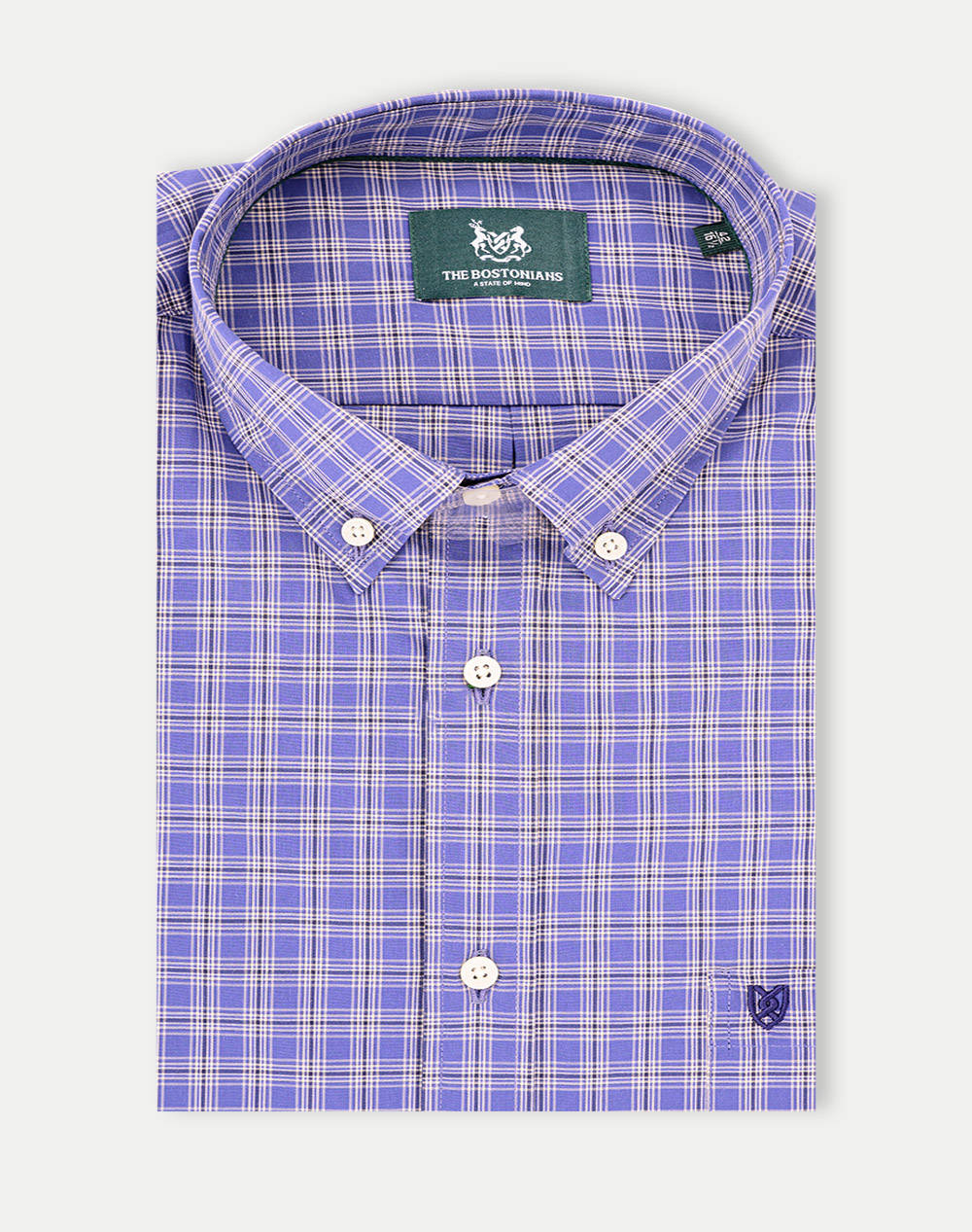 THE BOSTONIANS РИЗА MAVERICK POPLIN REGULAR FIT MedCheck POPLIN Button-down Regular FIT