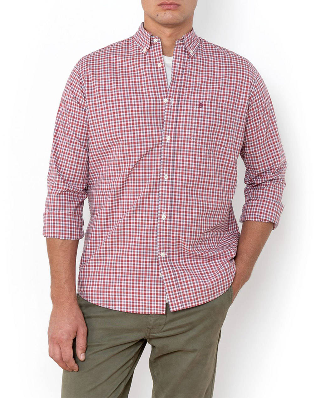 THE BOSTONIANS РИЗА MAVERICK POPLIN REGULAR FIT MedCheck POPLIN Button-down Regular FIT