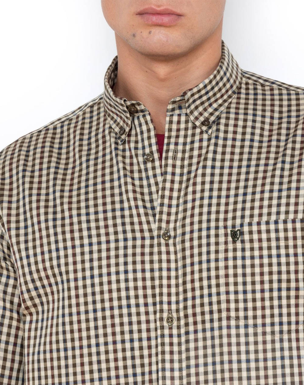 THE BOSTONIANS РИЗА MAVERICK TWILL REGULAR FIT MedCheck TWILL Button-down Regular FIT