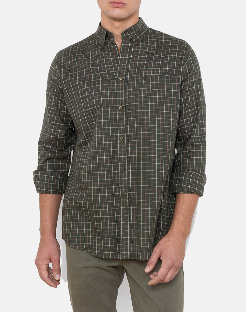 THE BOSTONIANS РИЗА MAVERICK TWILL REGULAR FIT MedCheck TWILL Button-down Regular FIT