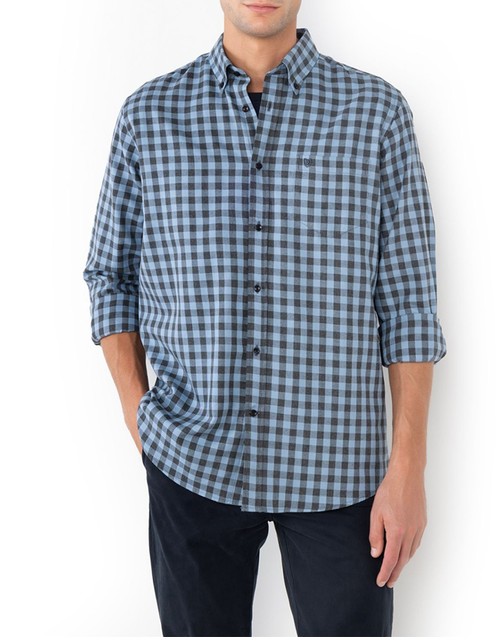 THE BOSTONIANS РИЗА MAVERICK TWILL REGULAR FIT MedCheck TWILL Button-down Regular FIT