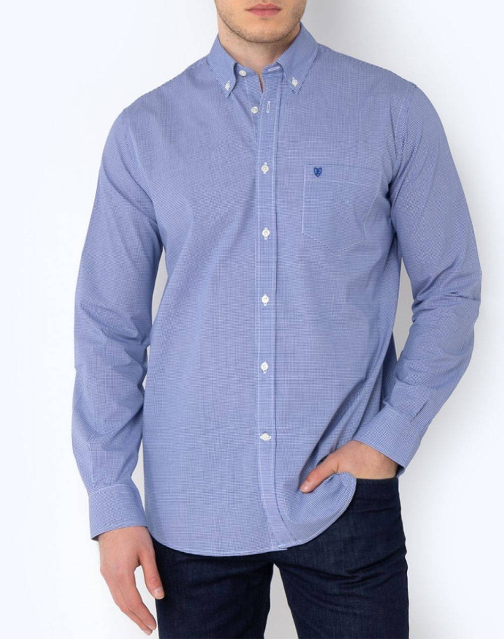 THE BOSTONIANS РИЗА CHESTER ПОПЛИН REGULAR FIT MiniCheck POPLIN Button-down Regular Fit