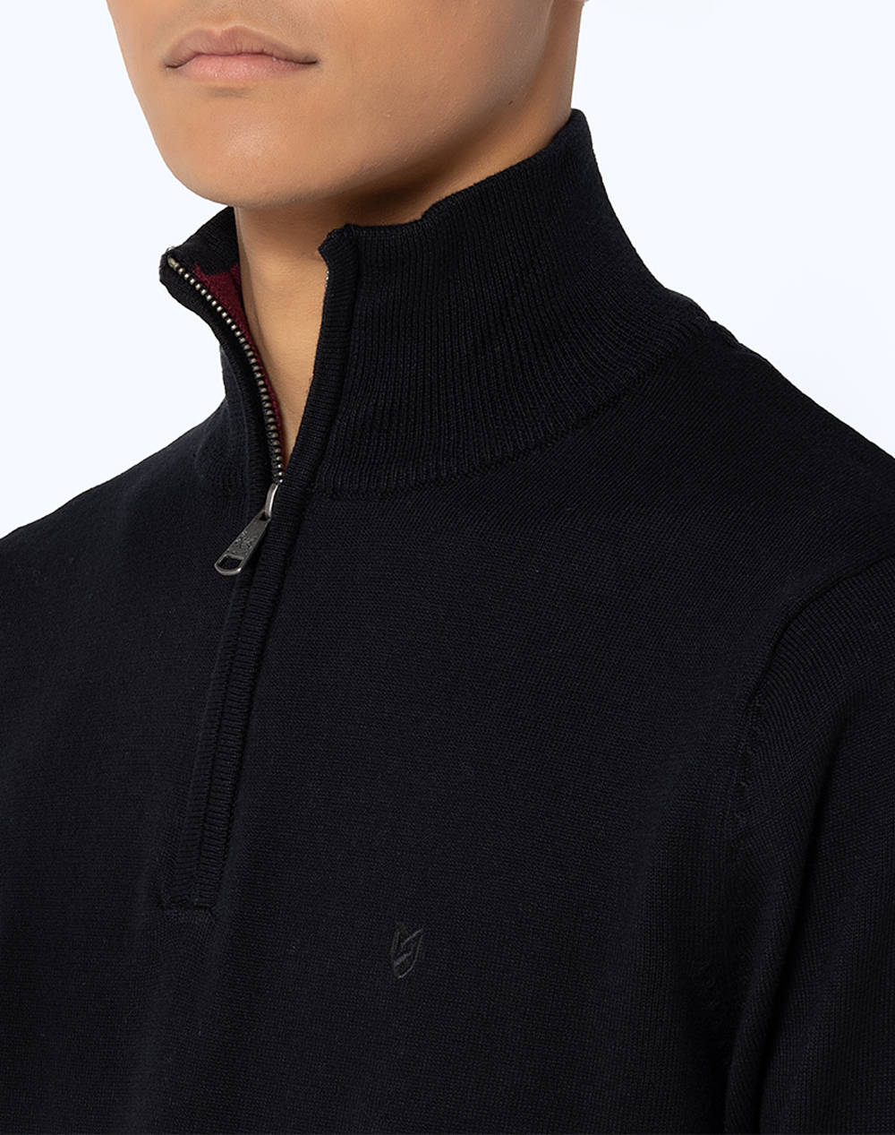 THE BOSTONIANS ПЛЕТЕНА МАТЕРИЯ HALF-ZIP REGULAR FIT