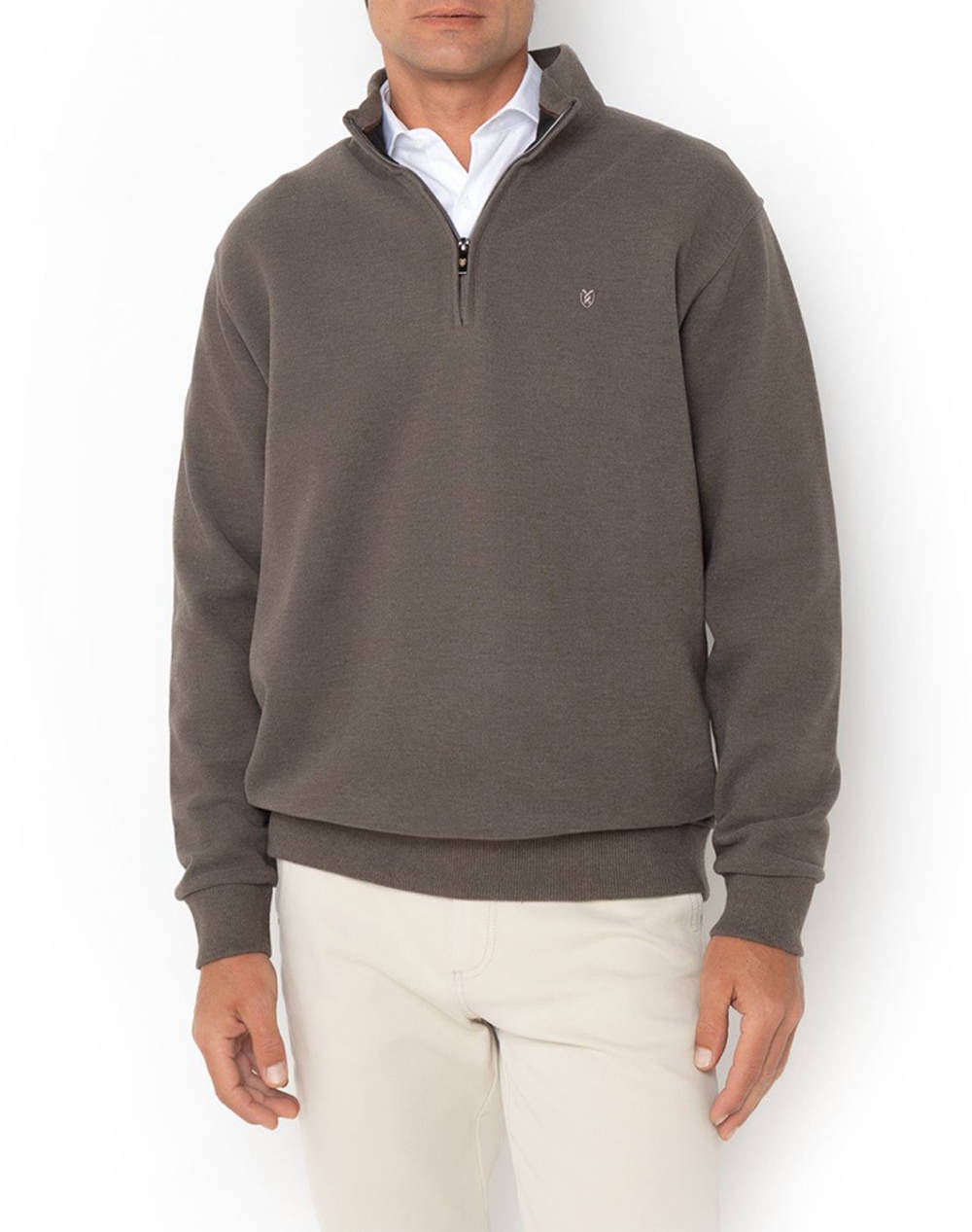 THE BOSTONIANS COTTON SWEATSHIRT HALF ZIP REGULAR FIT