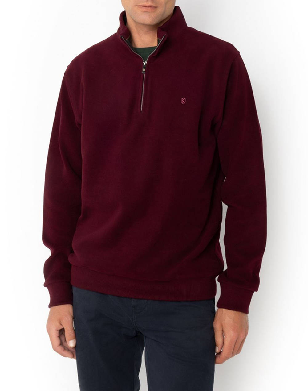 THE BOSTONIANS COTTON SWEATSHIRT HALF ZIP REGULAR FIT