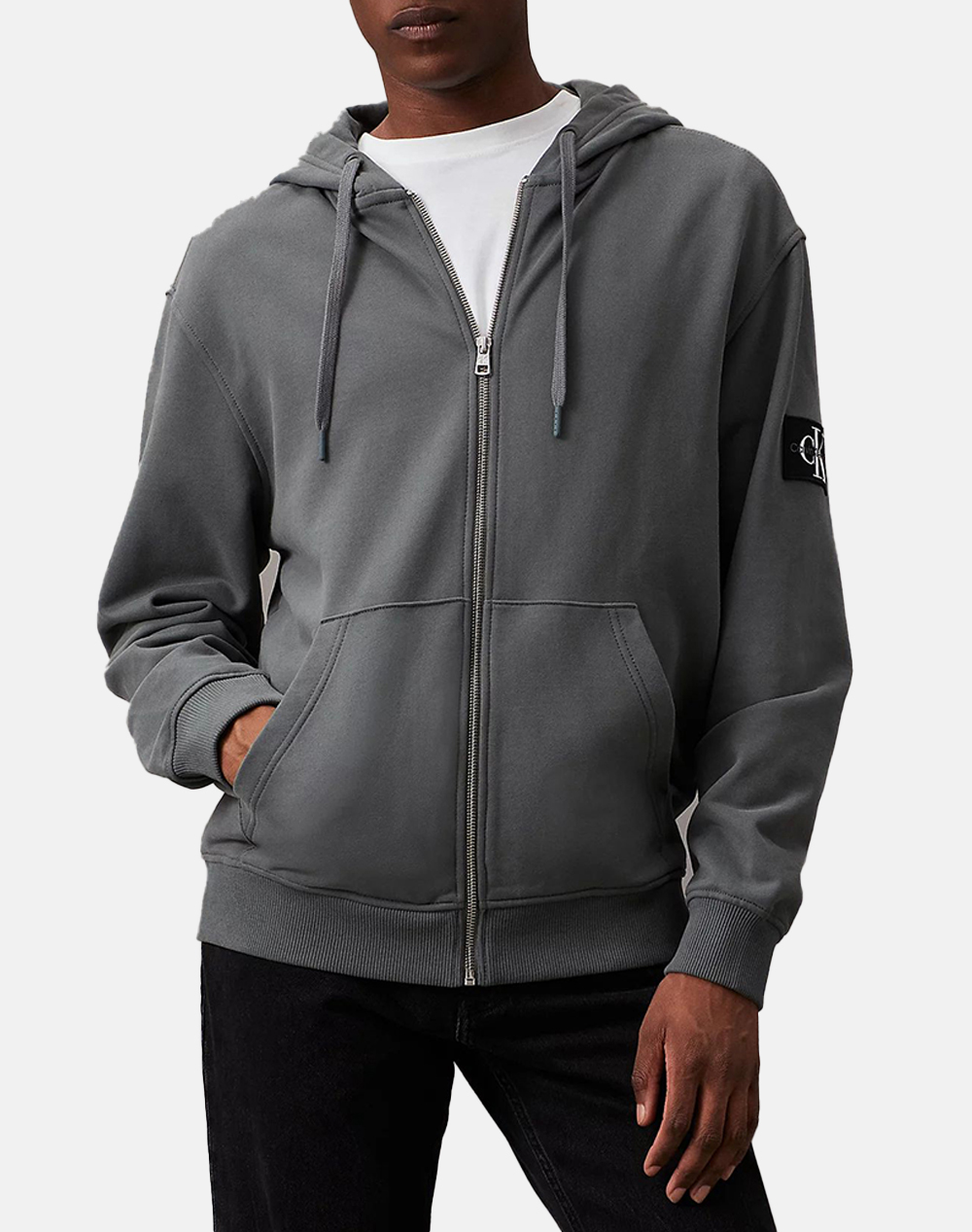 CALVIN KLEIN BADGE ZIP THROUGH HOODIE