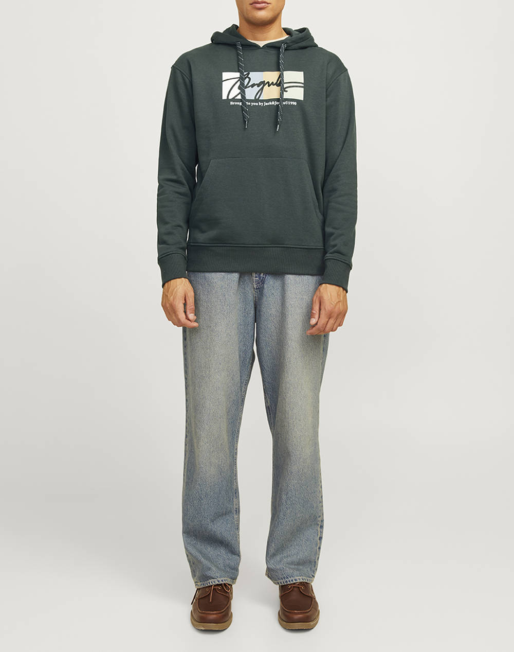 JACK&JONES JORPORTLAND BLOCK SWEAT HOOD LN