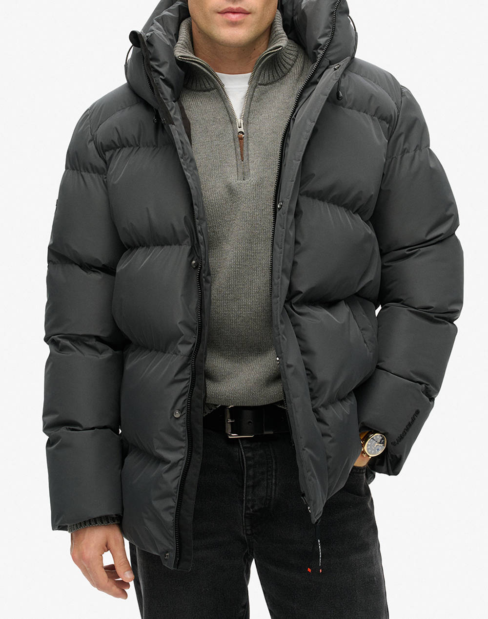 SUPERDRY D2 SDCD HOODED 5 BAFFLE SPORTS PUFFER МЪЖКО ЯКЕ