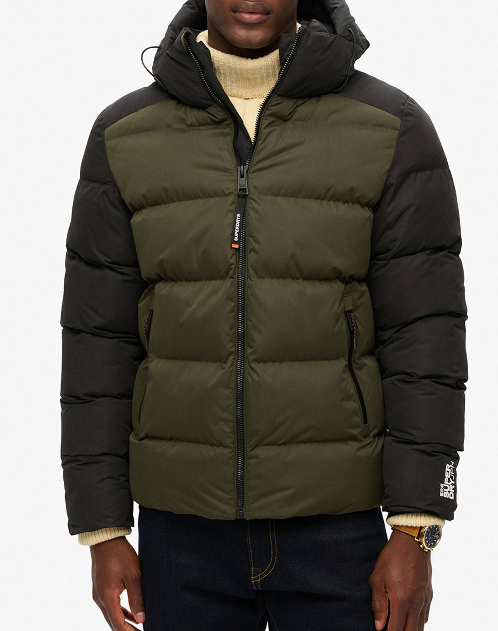 SUPERDRY D3 SDCD HOOD COLOUR BLOCK SPORT PUFFER МЪЖКО ЯКЕ