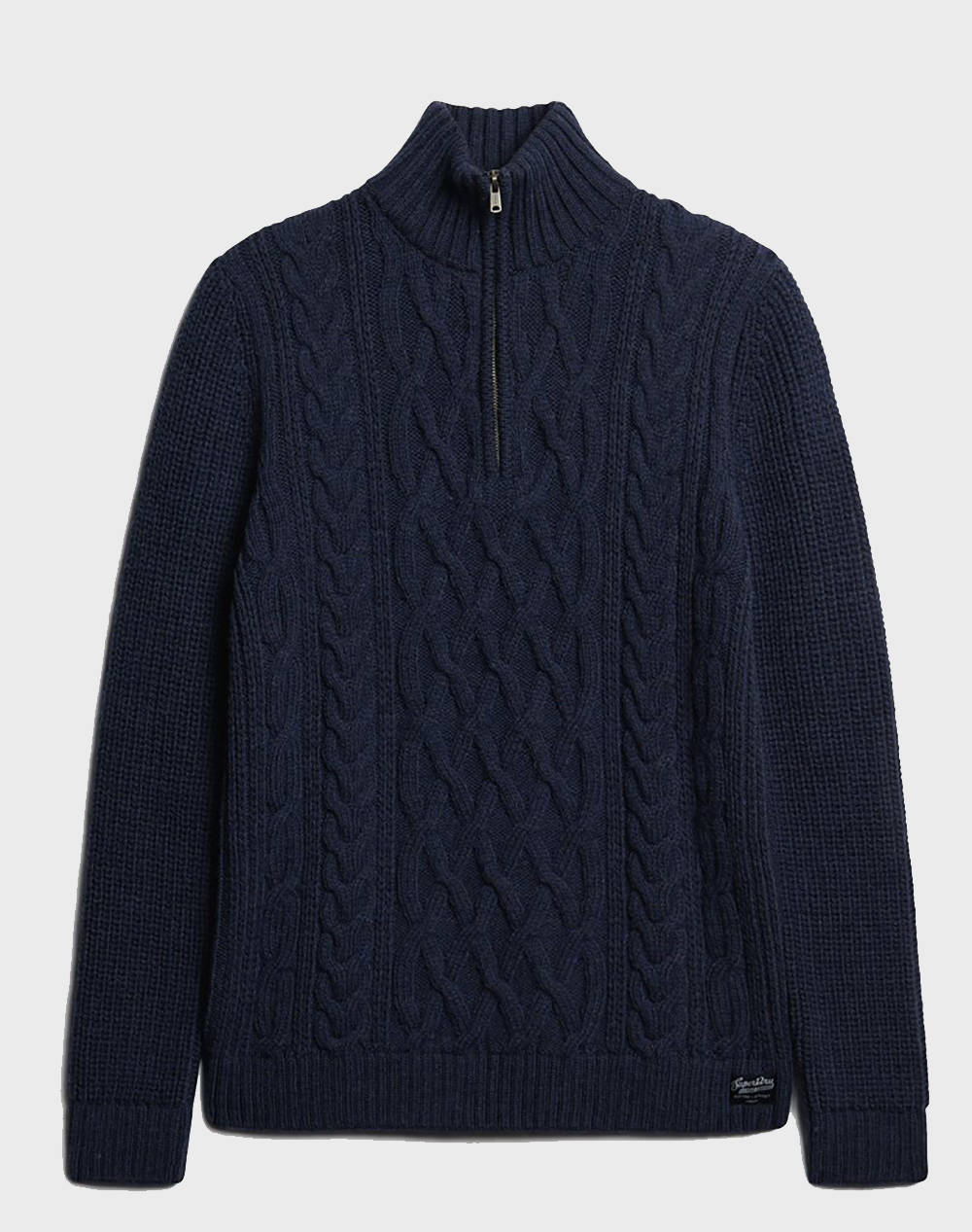 SUPERDRY D1 OVIN JACOB CABLE KNIT HALF ZIP MENS KNIT