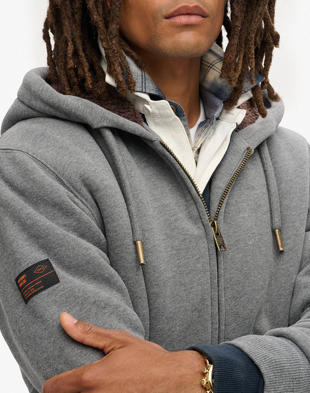 SUPERDRY D2 OVIN BORG LINED ZIPHOOD MENS SWEATSHIRTS