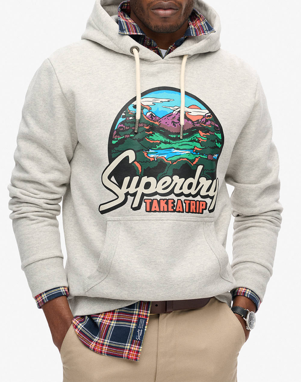 SUPERDRY TRAVEL POSTCARD GRAPHIC HOOD SWEATSHIRTS