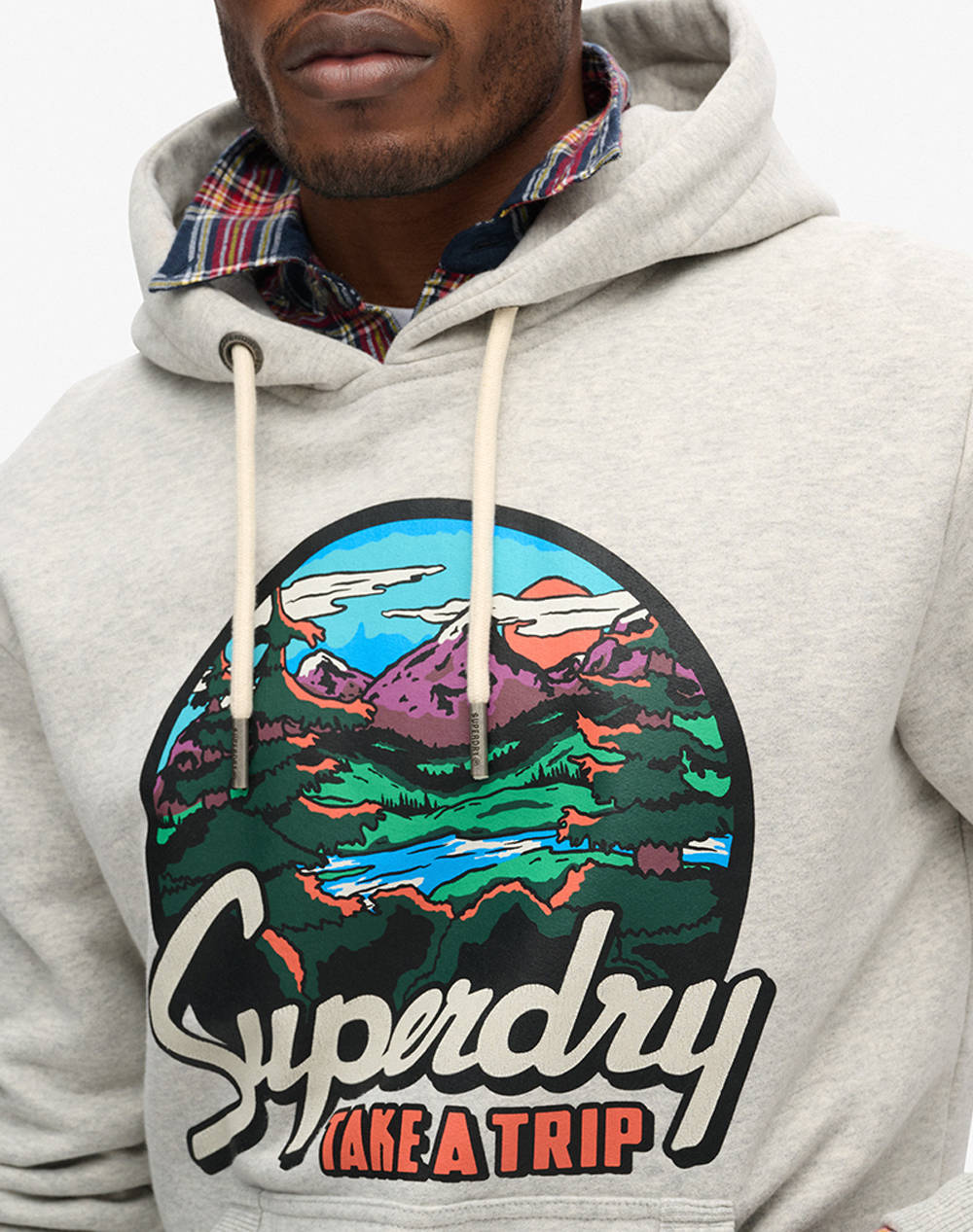 SUPERDRY TRAVEL POSTCARD GRAPHIC HOOD SWEATSHIRTS