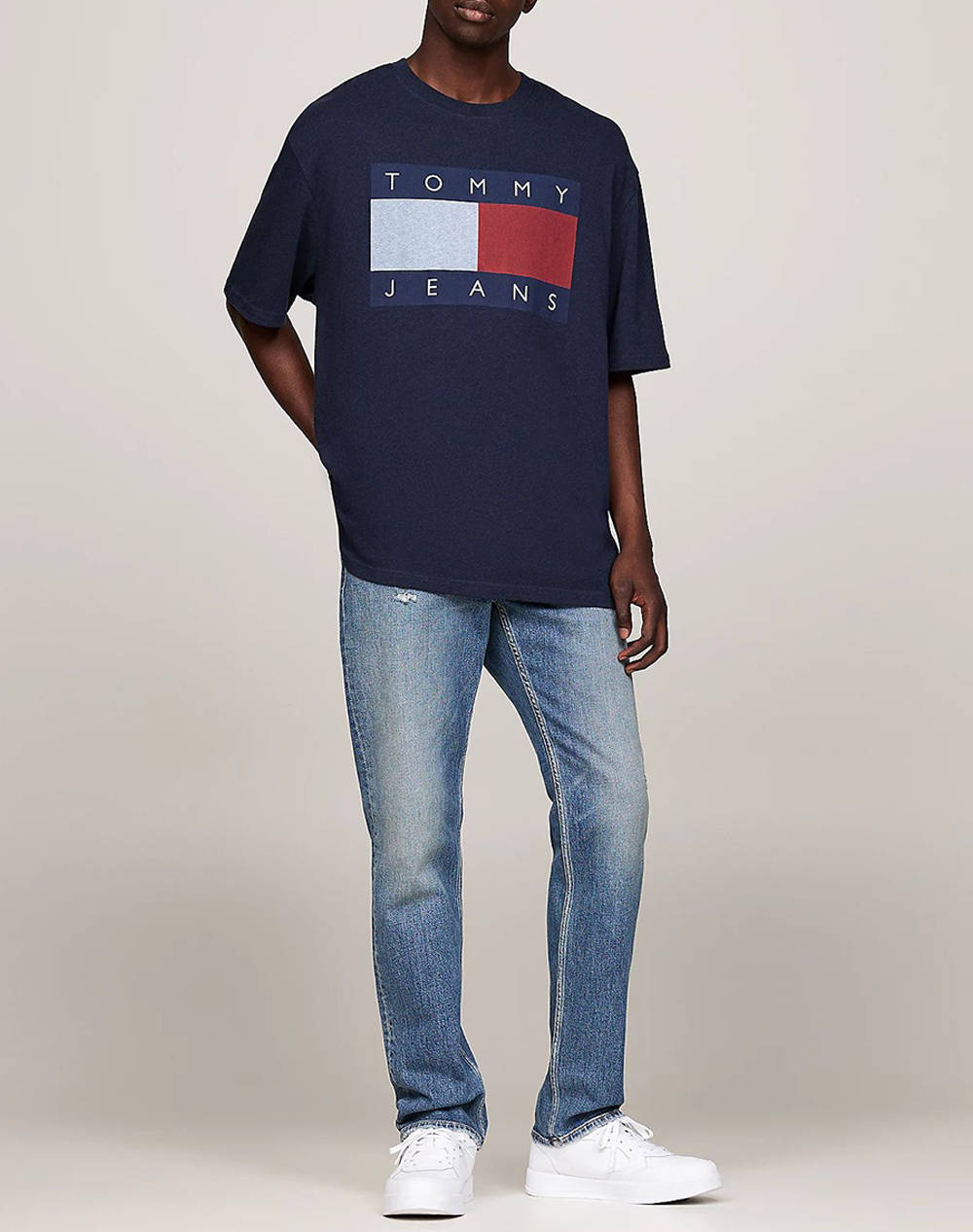 TOMMY JEANS TJM RLX MELANGE FLAG TEE