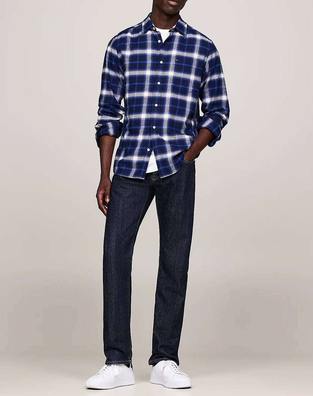 TOMMY HILFIGER BRUSHED SHADOW CHECK RF SHIRT