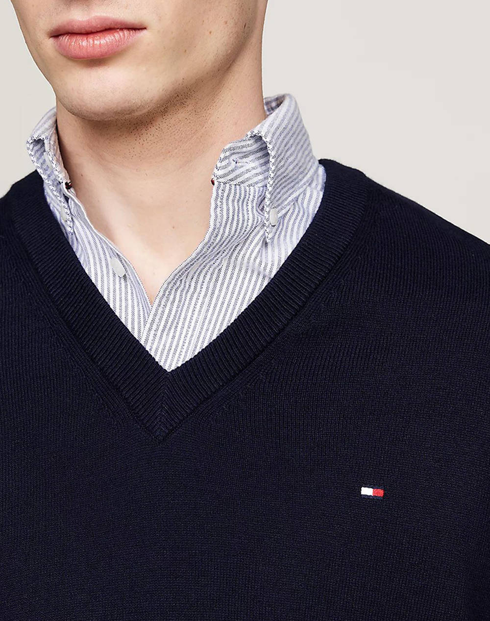 TOMMY HILFIGER PIMA ORG CTN CASHMERE V NECK