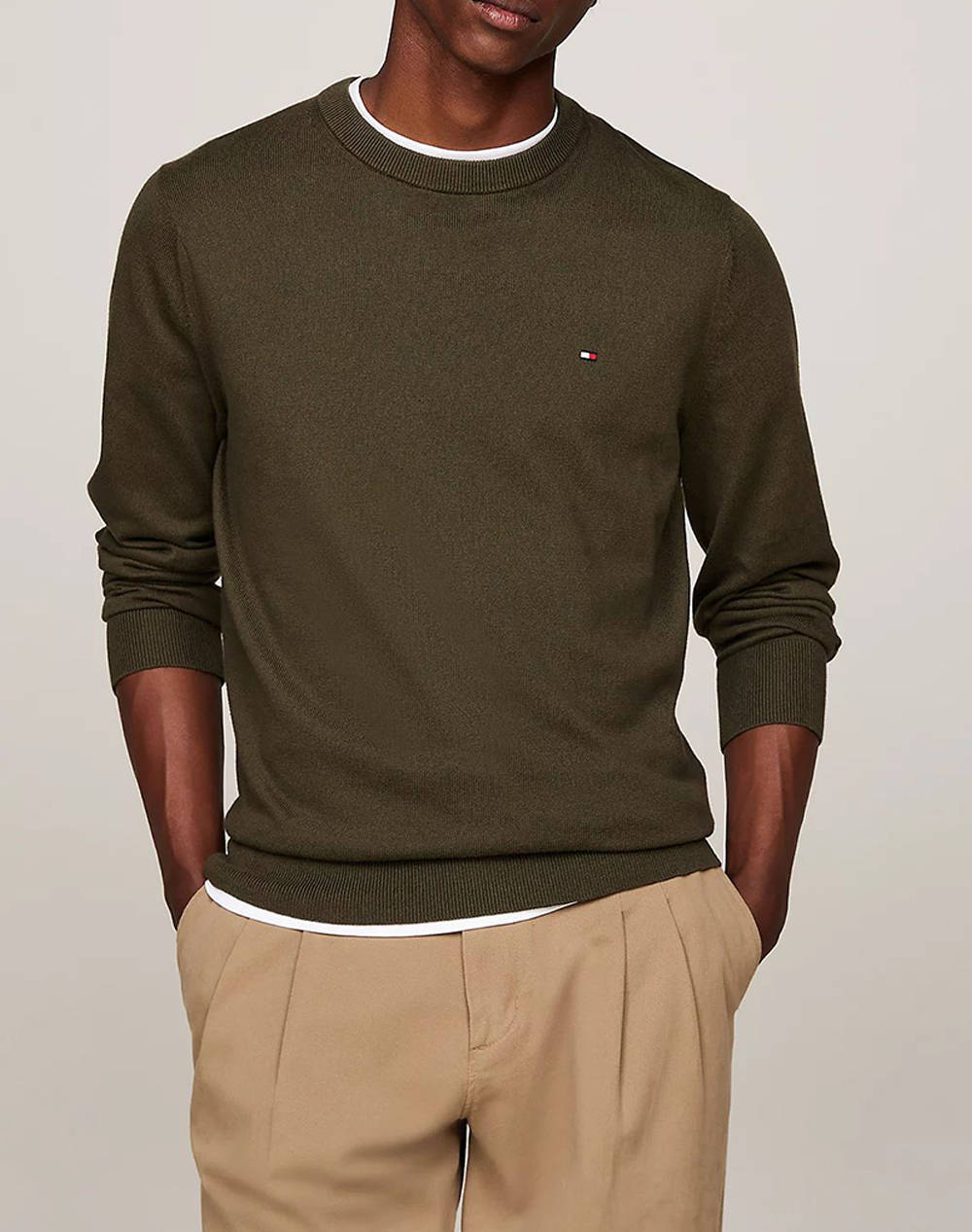 TOMMY HILFIGER PIMA ORG CTN CASHMERE CREW NECK