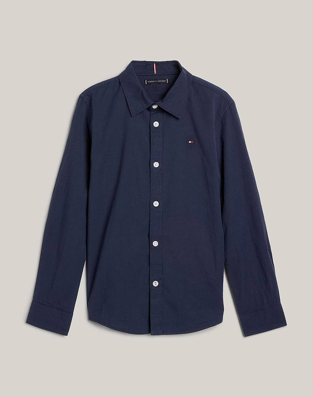 TOMMY HILFIGER SOLID STRETCH POPLIN SHIRT L/S