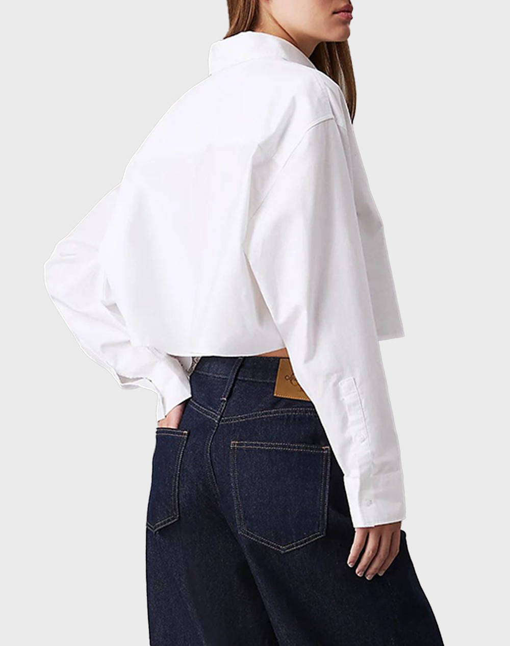 CALVIN KLEIN JEANS OXFORD LS CROPPED SHIRT