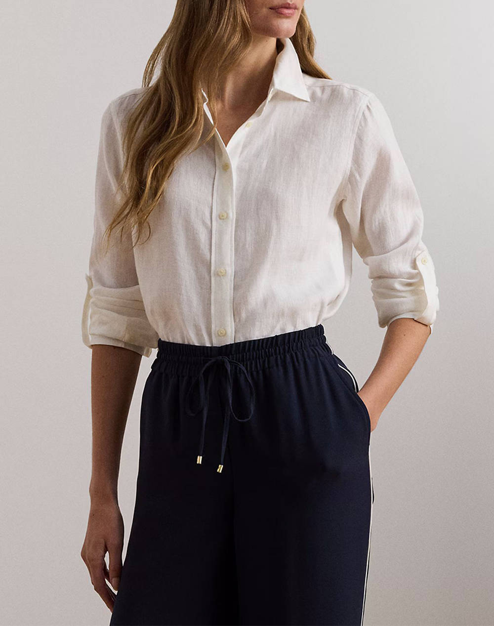 LAUREN RALPH LAUREN TISSUE LINEN-SHIRT