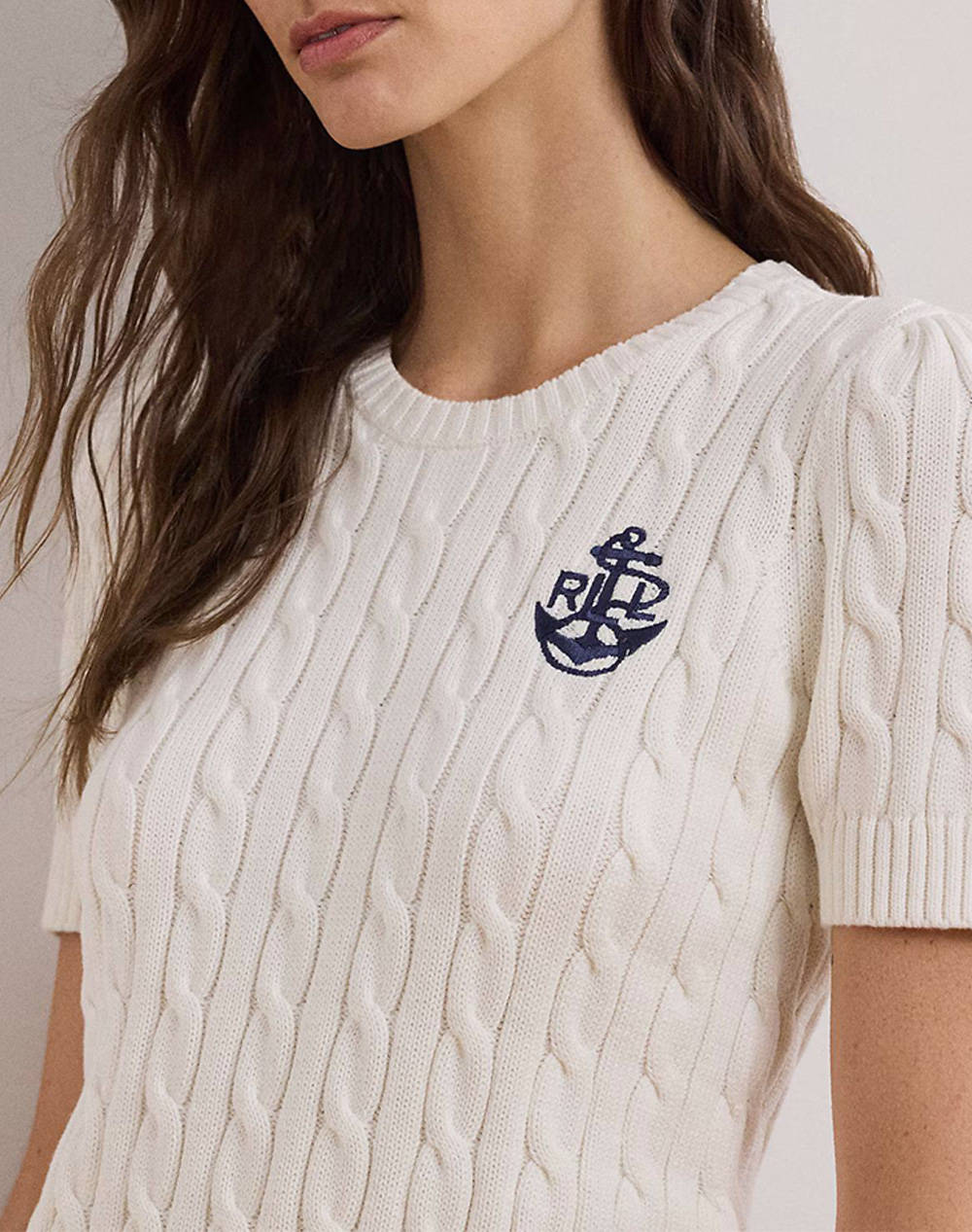 LAUREN RALPH LAUREN GASSED COTTON-SS SWEATER