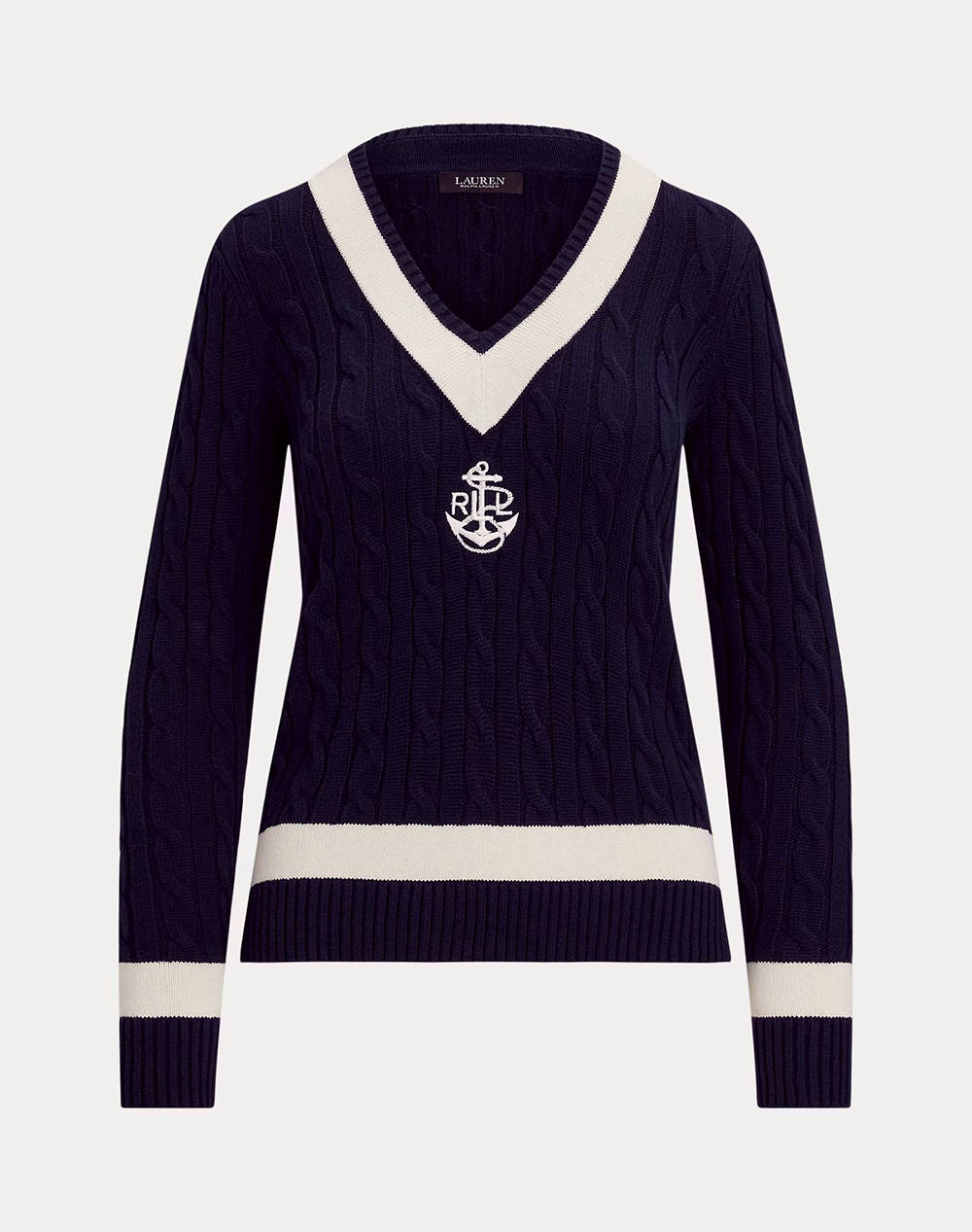 LAUREN RALPH LAUREN GASSED COTTON-LS SWEATER