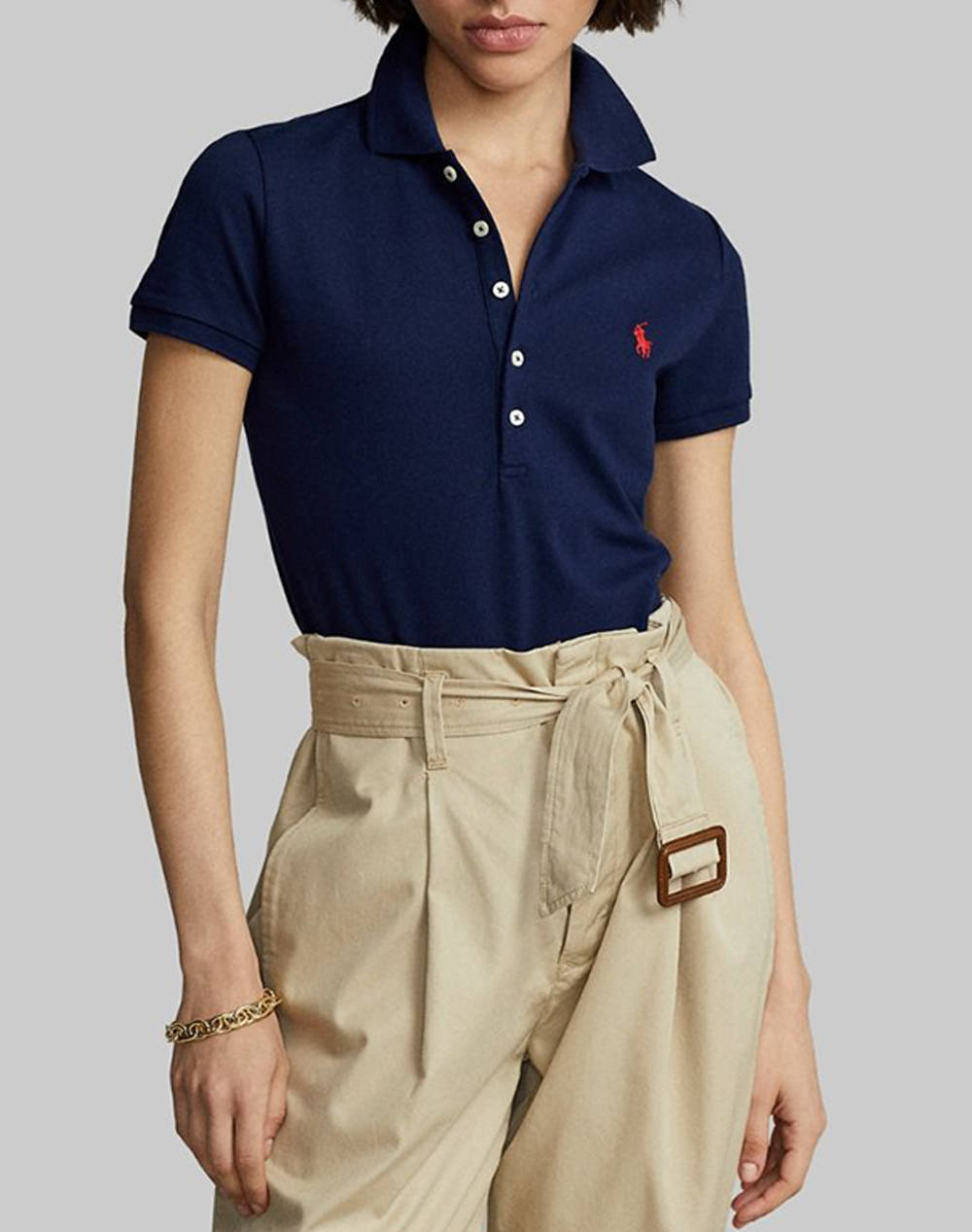 RALPH LAUREN JULIE POLO-SLIM-SHORT SLEEVE-POLO SHIRT