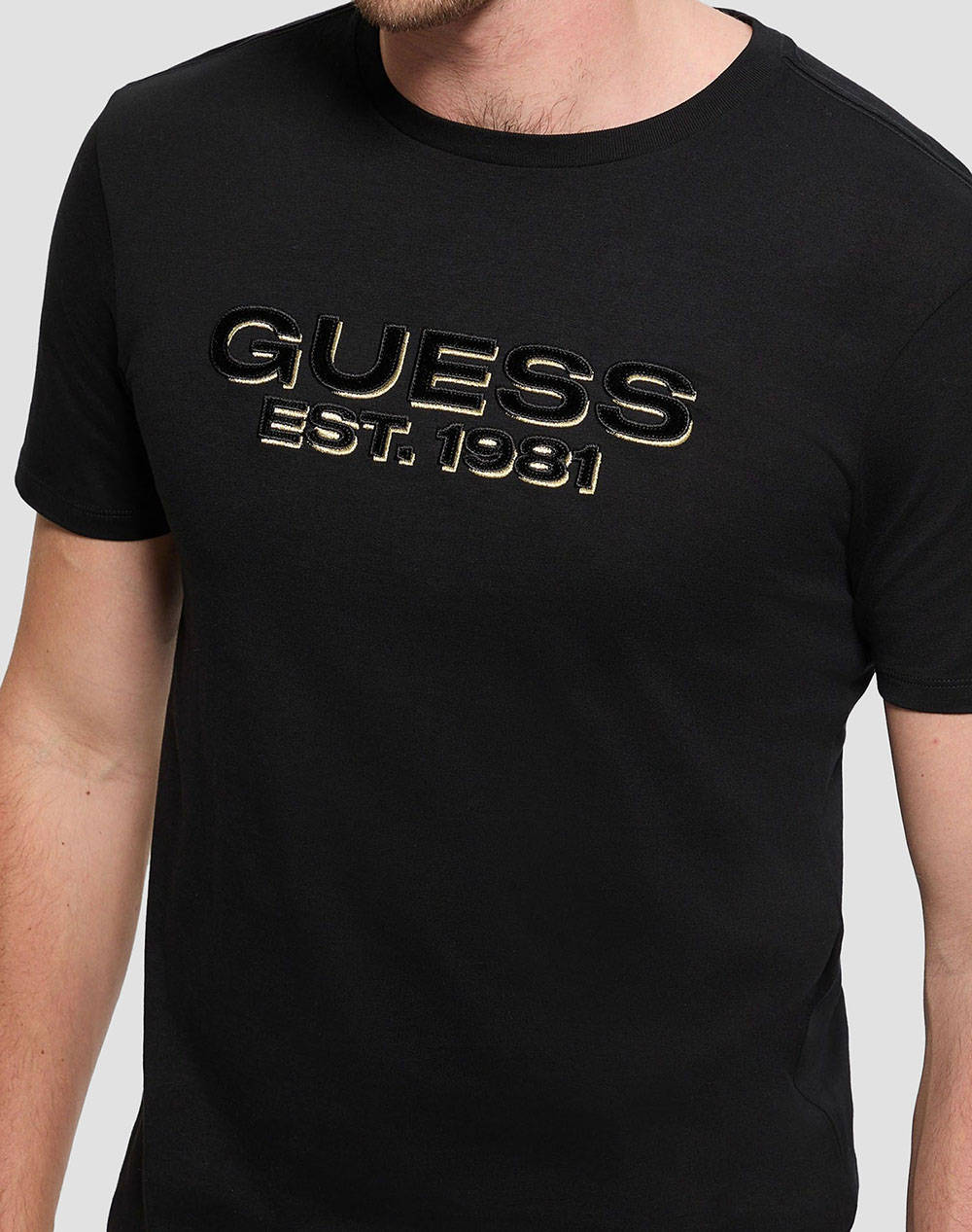 GUESS SS BSC VELVET LOGO TEE Мъжки суитшърт