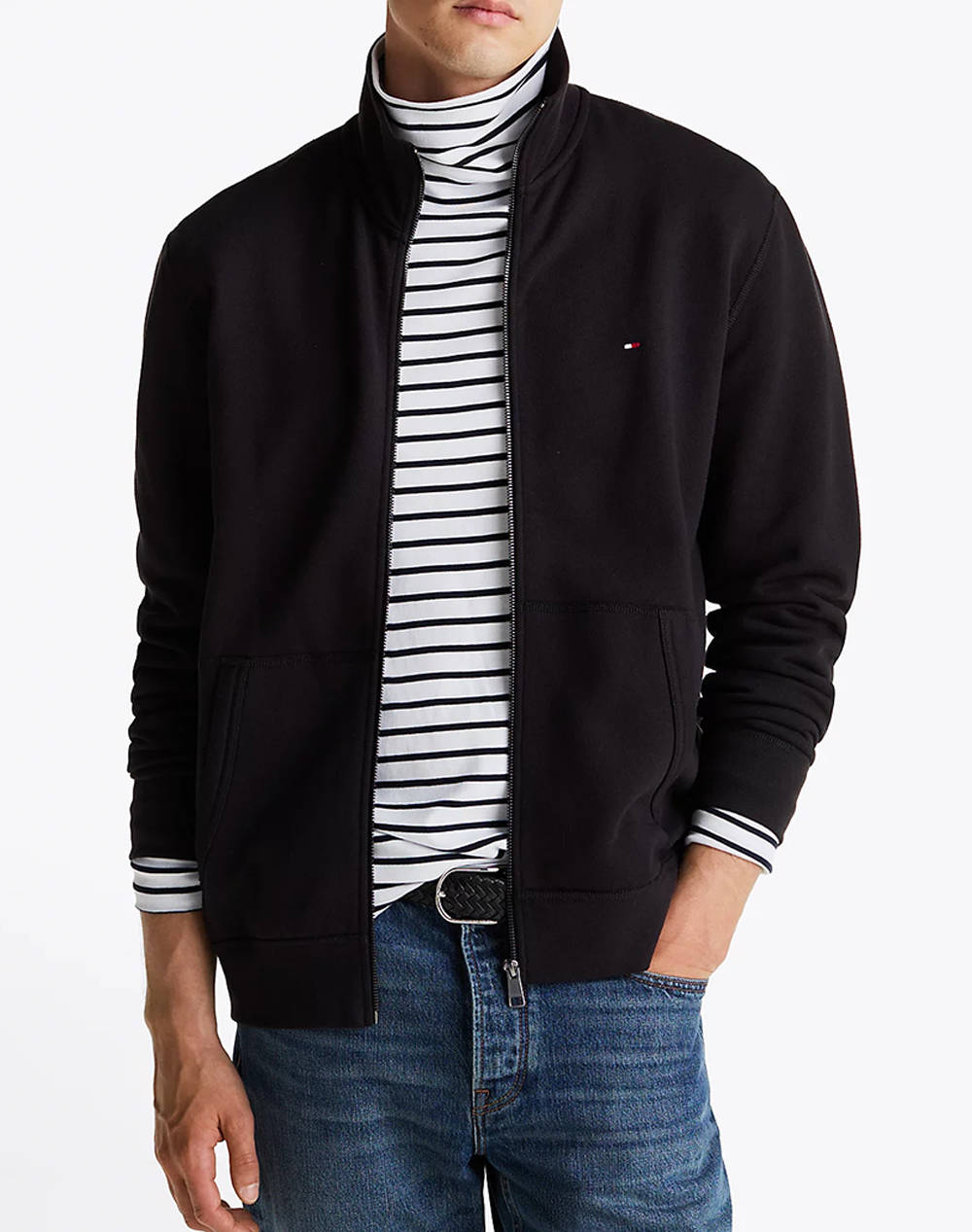 TOMMY HILFIGER ESSENTIAL FLEECE ZT STAND COLLAR