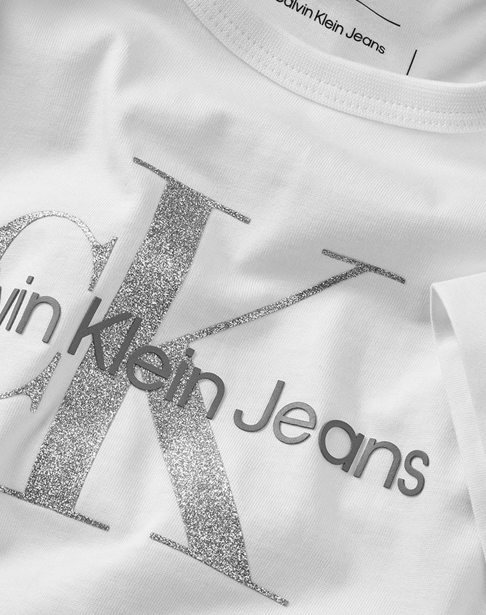 CALVIN KLEIN JEANS MONOLOGO GLITTER SS T-SHIRT