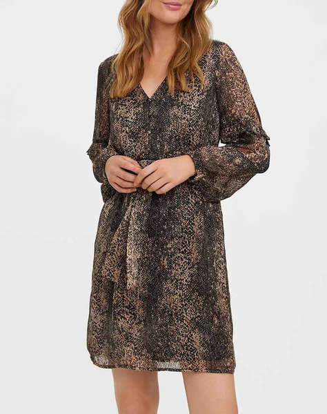 VERO MODA VMNALA L/S V-NECK ABK DRESS WVN BTQ