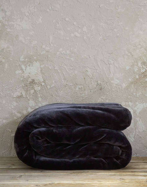 NIMA Одеяло Велурено Единично Coperta - Black (Размери: 160x220см)