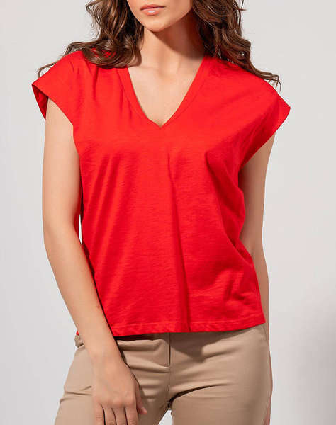 MAKI PHILOSOPHY Flare V blouse with facets