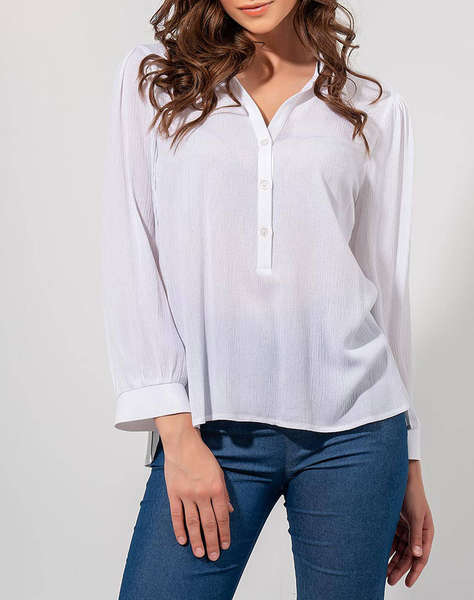 MAKI PHILOSOPHY Waffle blouse with collar and placket