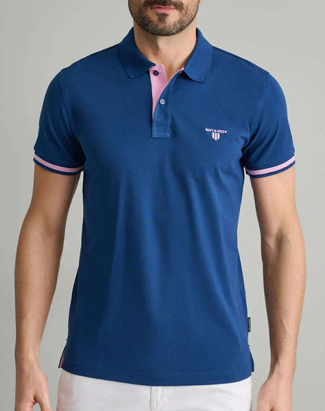 NAVY&GREEN POLO SHIRT-YOUNG LINE